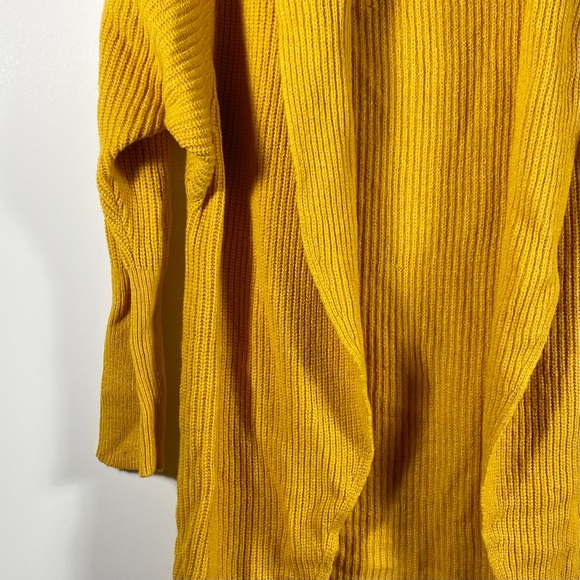 Leith Women Knit Cardigan Sweater Sz S Mustard Yellow Slouchy Oversized Dolman - Picture 3 of 12